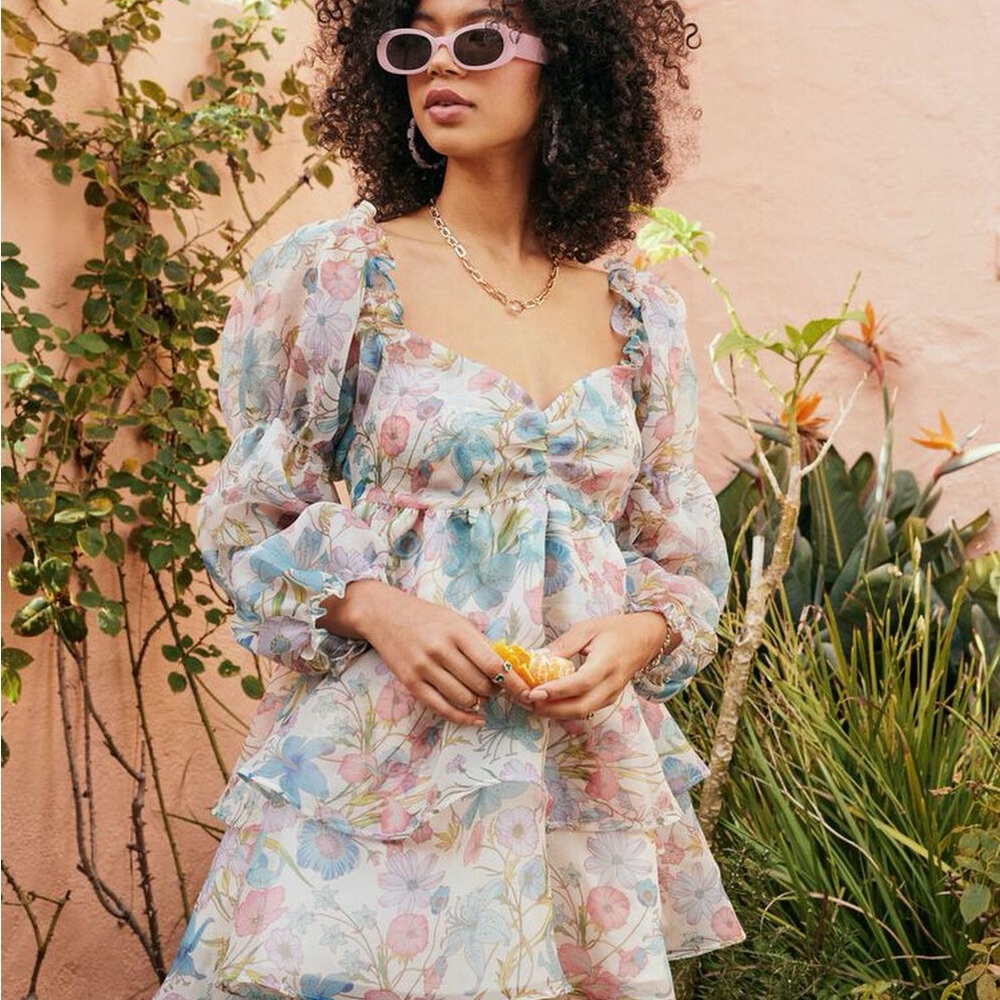 Floral Organza Babydoll Dress